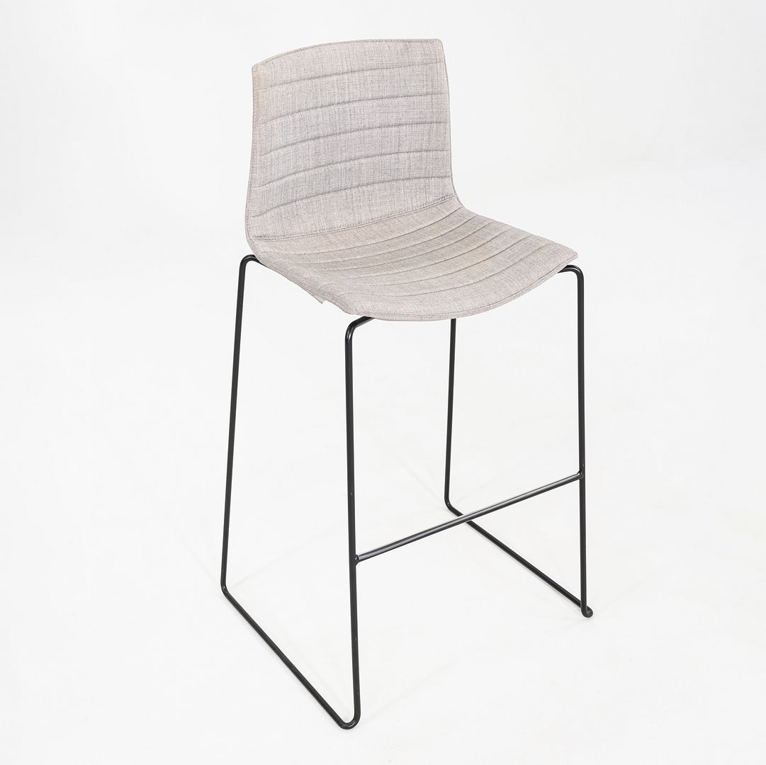 2010s Pair of Lievore Altherr Molina for Arper Catifa 46 Bar Stool Grey Fabric