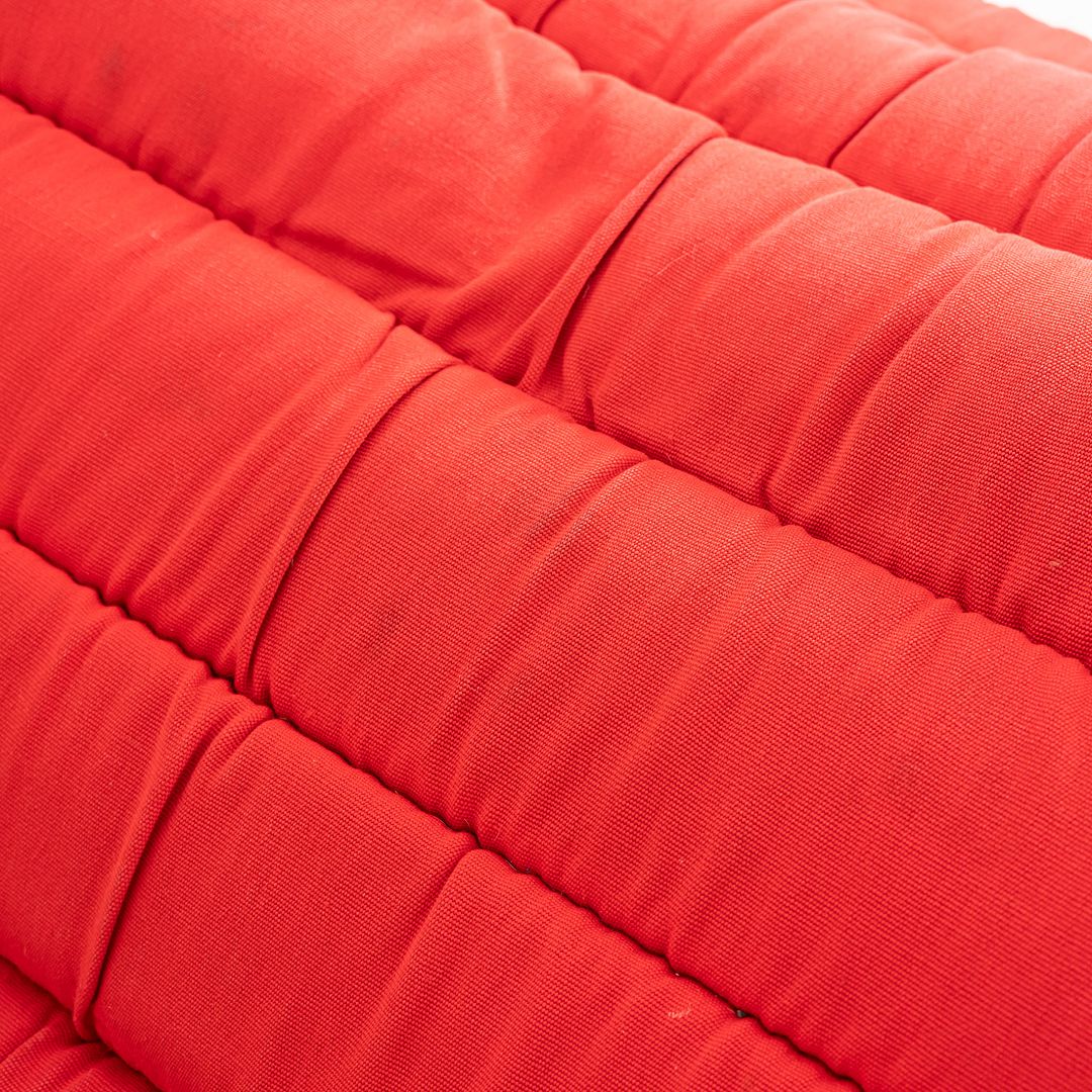 1983 Mies van der Rohe for Knoll MR Armless Chaise Lounge Chair in Red Fabric