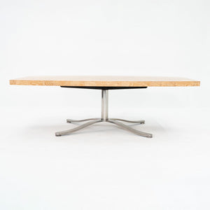 2004 Nicos Zographos Custom Burled Oak Conference Table w/ Stainless Steel Base