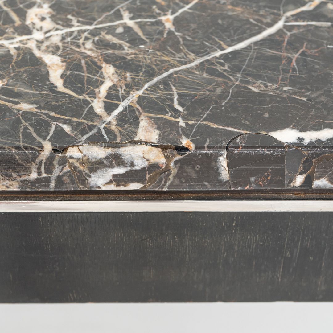 1960s Gordon Bunshaft and Davis Allen of SOM Stainless, Marble, and Wood Table