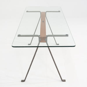 1980s Enzo Mari for Driade Frate Dining Table in Beech with Glass Top 31x51x28"