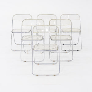 1970s Set of Six Giancarlo Piretti for Anonima Castelli Plia Folding Chairs