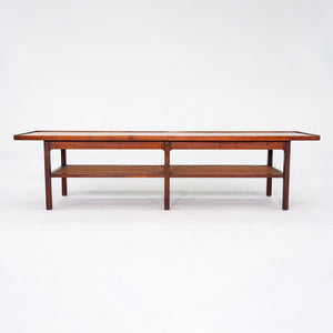 1960s Jack Cartwright for Founders Rectangular Coffee Table in Walnut and Cane