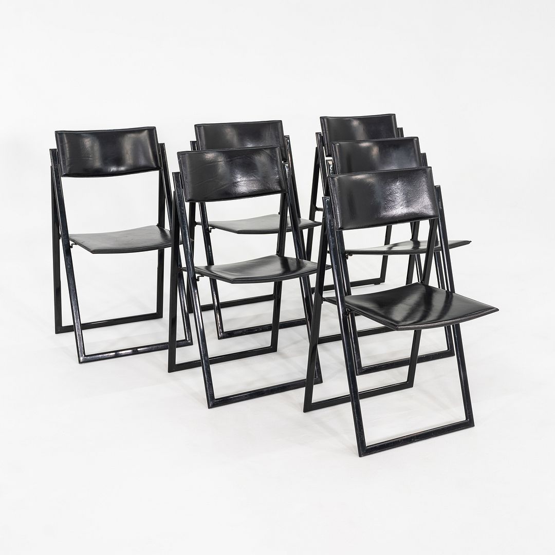 1980s Set of Six A. Ricciardi & G. Salvini Matteo Grassi Garina Folding Chairs