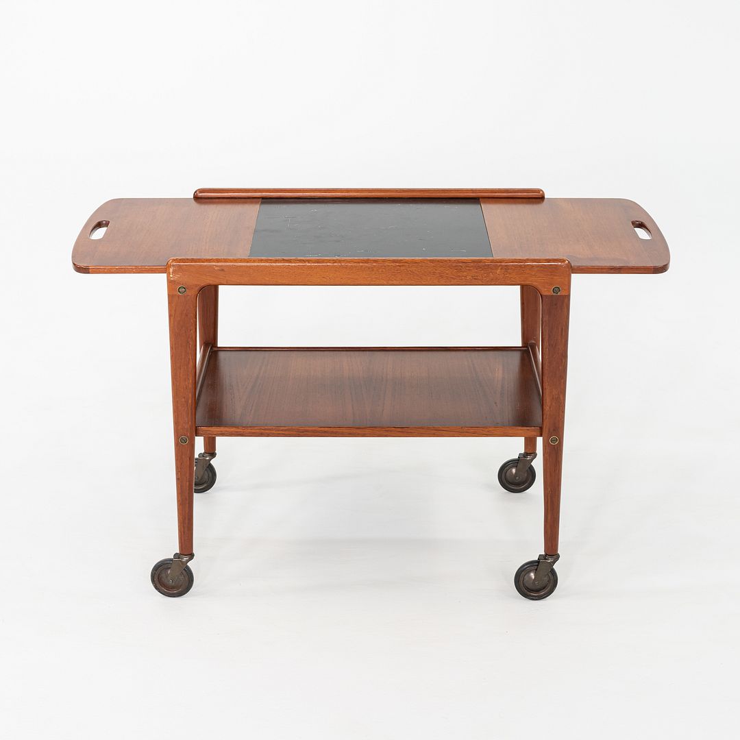 1970s Yngve Ekstrom for Kallemo of Sweden Teak Thea Bar / Serving Cart 17x26"