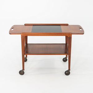 1970s Yngve Ekstrom for Kallemo of Sweden Teak Thea Bar / Serving Cart 17x26"