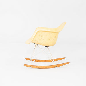 1953 Herman Miller Eames RAR Rocking Chair Yellow Fiberglass Shell & White Base