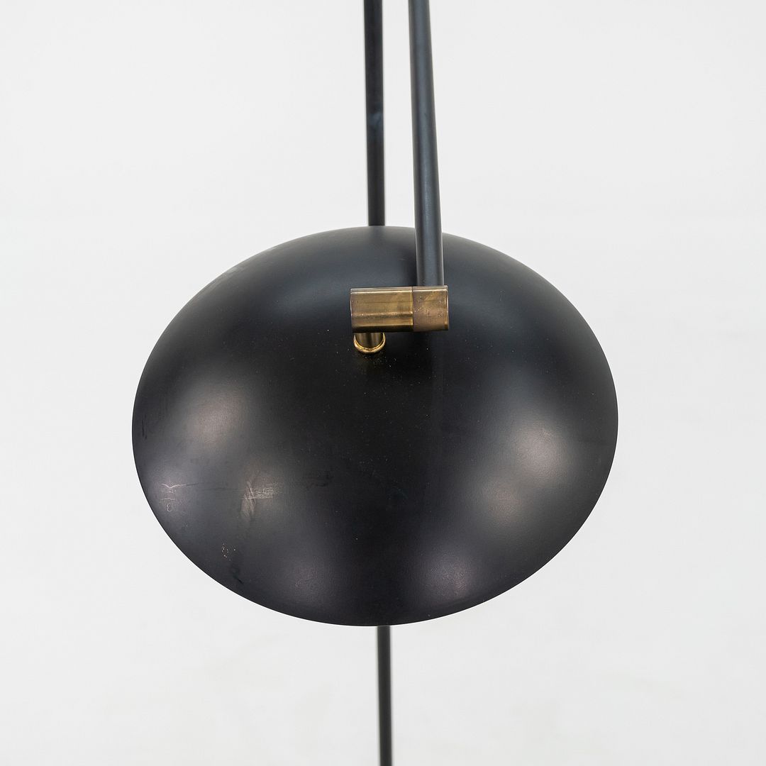 1980s Relux Milano Adjustable Steel Floor Lamp in Black Made in Italy 42 inches