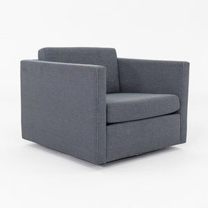 2018 Charles Pfister for Knoll Tuxedo Lounge Chair in Blue Grey Fabric Upholstery