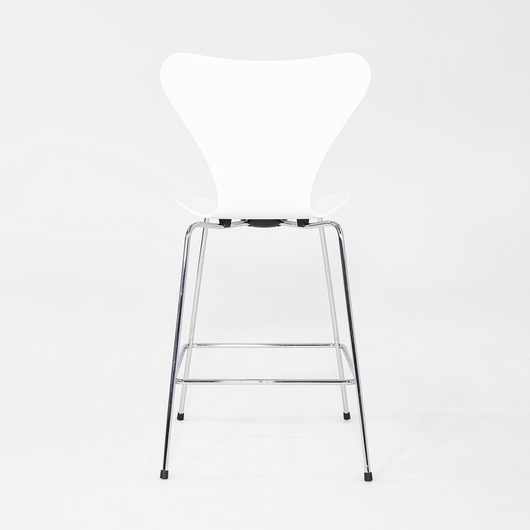 2024 Arne Jacobsen for Fritz Hansen Series 7 Counter Stool Painted Ash w/ Chrome