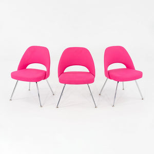 2015 Eero Saarinen for Knoll Armless Executive Dining Chair Pink Fabric 3x Avail