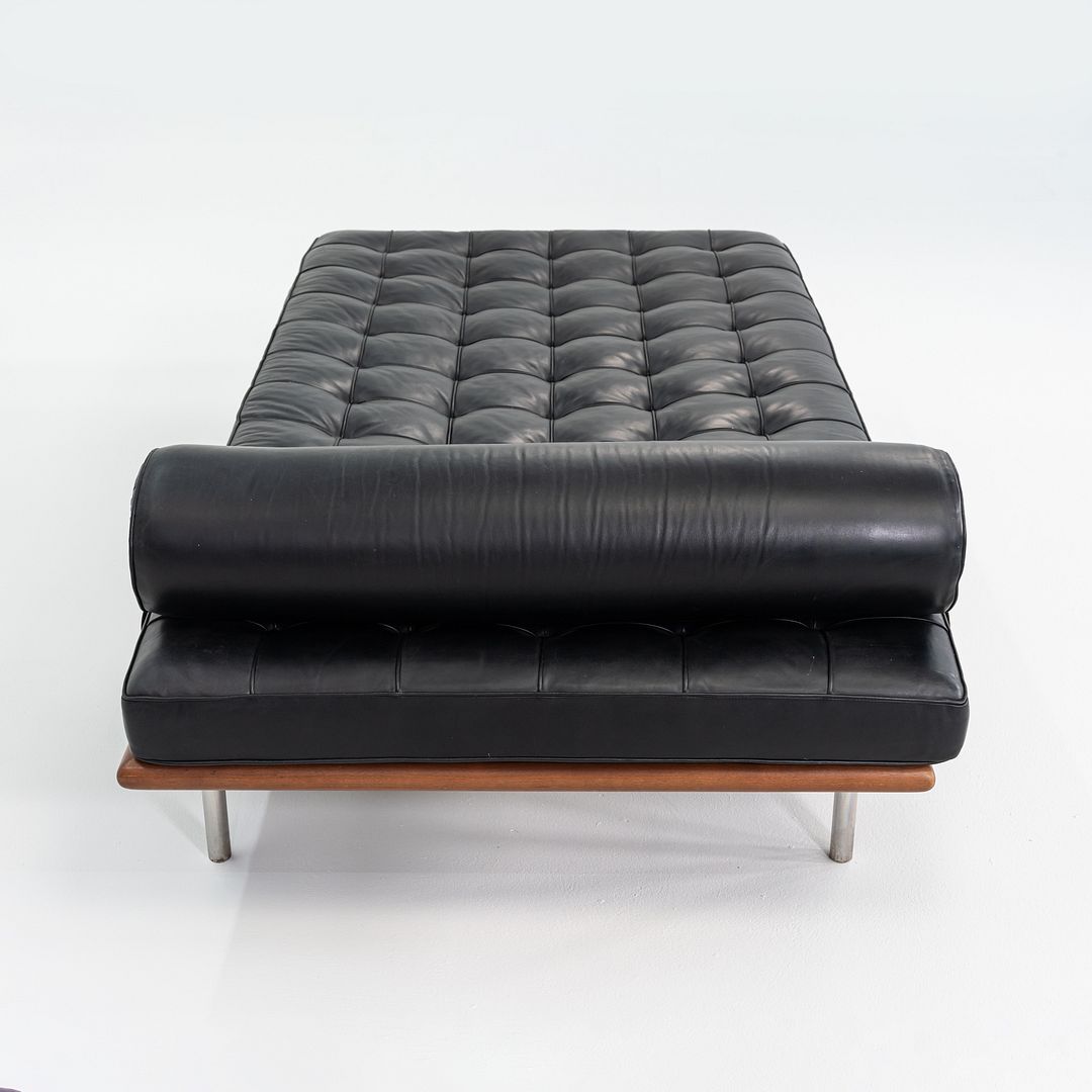 1980s Mies van der Rohe for Knoll Barcelona Daybed in Black Leather, Model 258L