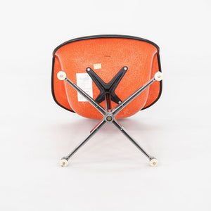 1975 Set of Three Herman Miller Eames Arm Shell Chairs PAC w/ Red/Orange Shells