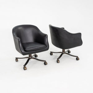 1980s Nicos Zographos Alpha Desk Chairs in Black Leather and Dark Bronze 2x Available