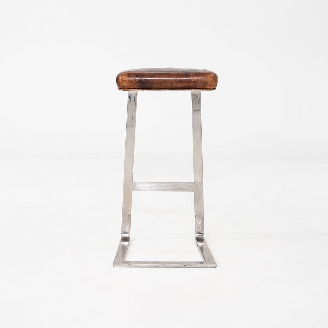 1980s Four Seasons Barstool by Cumberland Furniture in Stainless and Leather