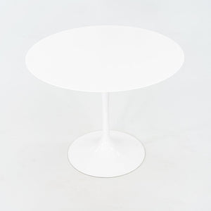 2017 Eero Saarinen For Knoll Tulip Dining Table with 35 inch Vetro Bianco Top and White Base, in Box 3x Available