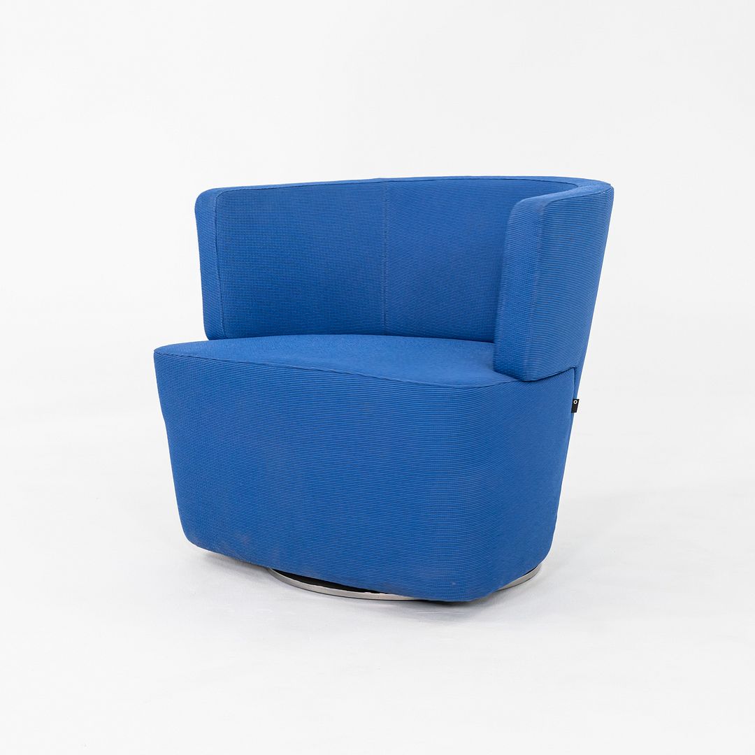 2010s EOOS for Coalesse / Walter Knoll Joel Swivel Lounge Chair in Blue 3x Avail