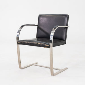1960s Set of Eight Mies van der Rohe Knoll Stainless Steel Flat Bar Brno Chairs