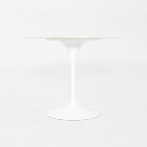 2017 Eero Saarinen For Knoll Tulip Dining Table with 35 inch Vetro Bianco Top and White Base, in Box 3x Available