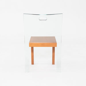 1980s Curvet for Zeritalia Italian Dining / Side Chair Wood Frame w/ Glass Seat