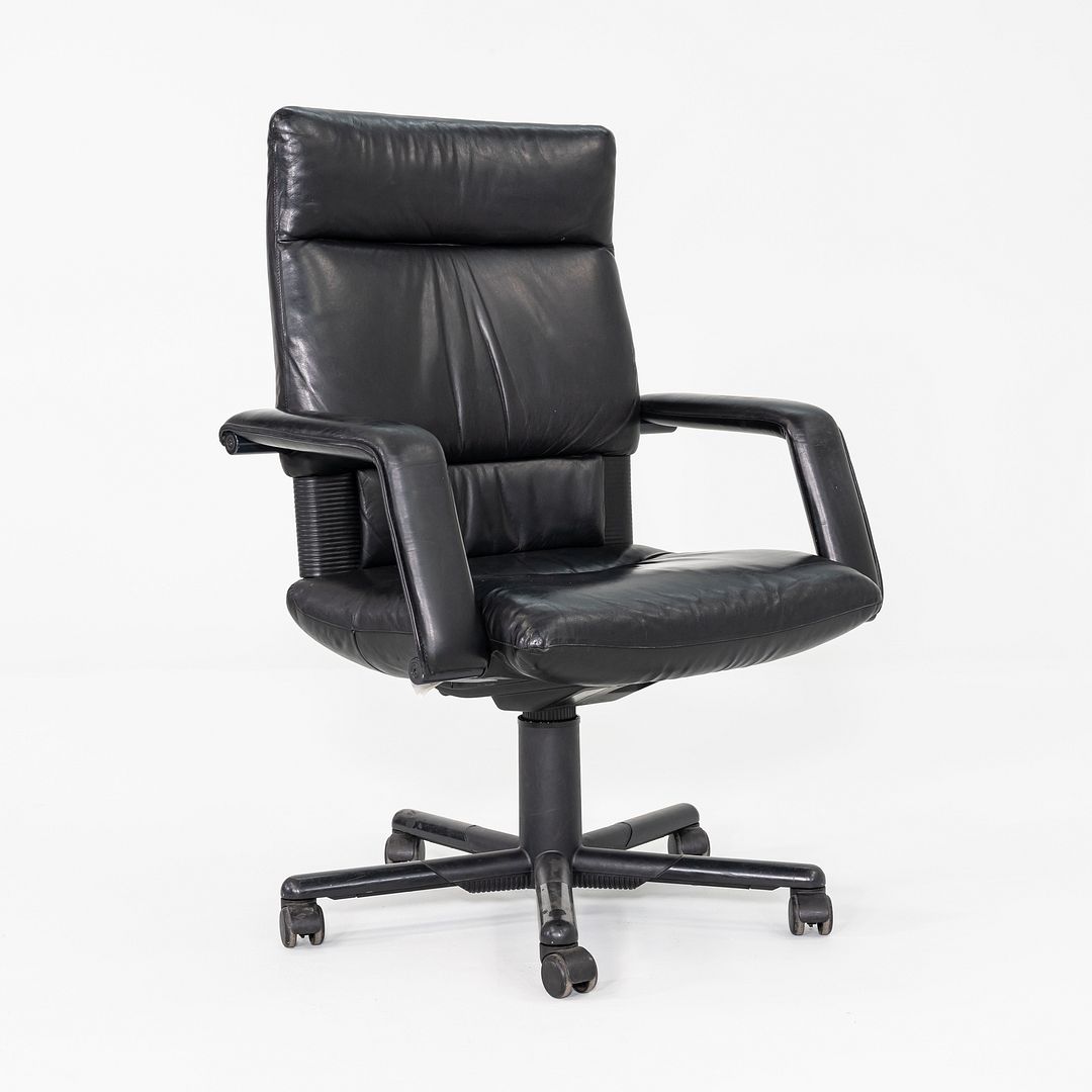 1991 Mario Bellini and Dieter Thiel for Vitra Figura Office Chair Black Leather