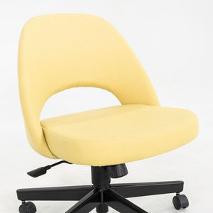 2017 Eero Saarinen for Knoll Executive Armless Desk Chair in Yellow Fabric with Pneumatic Base 6x Available