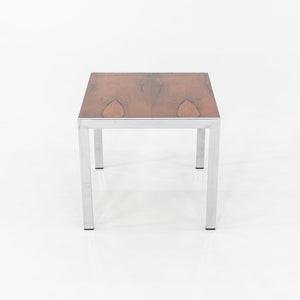 1970s Italian Rosewood Side / End Table with Chromed Steel Base, 22 x 24 in