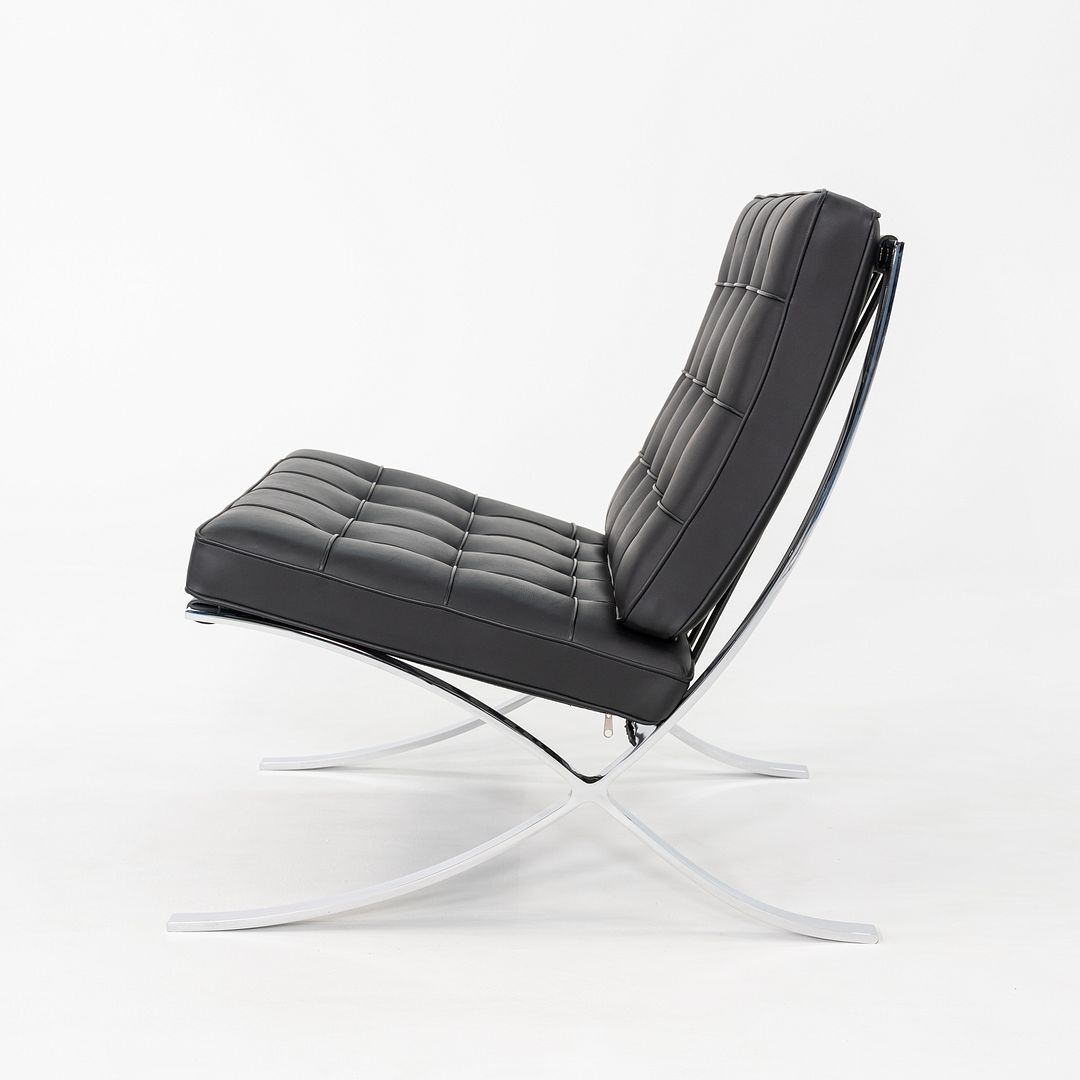 2010s Mies van der Rohe for Knoll Barcelona Lounge Chair with Ottoman / Stool