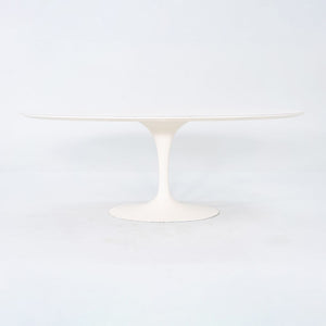 1960s Eero Saarinen for Knoll 78x48 inch Oval Tulip Dining Table in White Laminate
