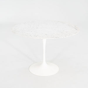 2010s Eero Saarinen for Knoll 42" Round Dining Table with Carrara Marble Top
