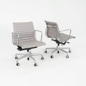 2010s Herman Miller Eames Aluminum Management Desk Chair Grey Naugahyde 2x Avail