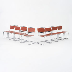 1960s Set of Eight Marcel Breuer for Thonet Dining Chairs in New Chestnut Saddle Leather
