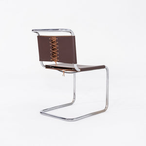 SOLD 1960s Set of Six Marcel Breuer for Knoll B33 Spoleto Dining Chairs in Brown Leather