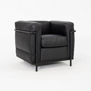 2000s Le Corbusier for Cassina LC2 Petite Club Lounge Chair in Black Leather