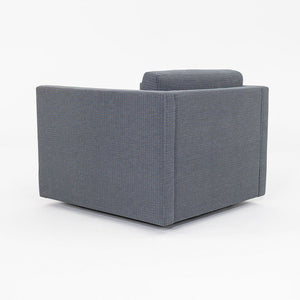 2018 Charles Pfister for Knoll Tuxedo Lounge Chair in Blue Grey Fabric Upholstery