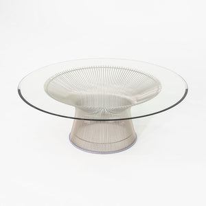 2018 Warren Platner for Knoll Coffee Table w/ 42" Glass Top & Nickel Chrome Base