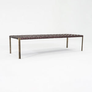 2020s Gratz / Laverne TG-18 Large Bench in Bronze with Woven Dark Brown Leather