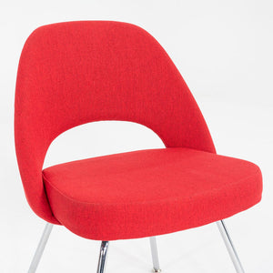 2019 Eero Saarinen for Knoll Armless Executive Dining Chair Red Fabric 4x Avail