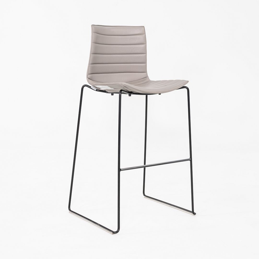 2010s Arper Catifa 46 Bar Stool in Beige Vinyl with Steel Frame 8x Available