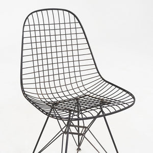 C. 1956 Pair of Herman Miller Eames DKR Wire Dining Chairs with Eiffel Bases