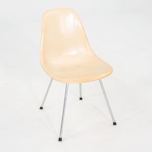 1955 Set of Four Herman Miller Eames Fiberglass DSX Chairs with Chrome H-Bases
