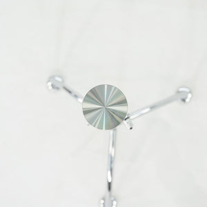 2010s Pair of Chromed Steel and Glass Adjustable Side Tables 20 Inch Diameter