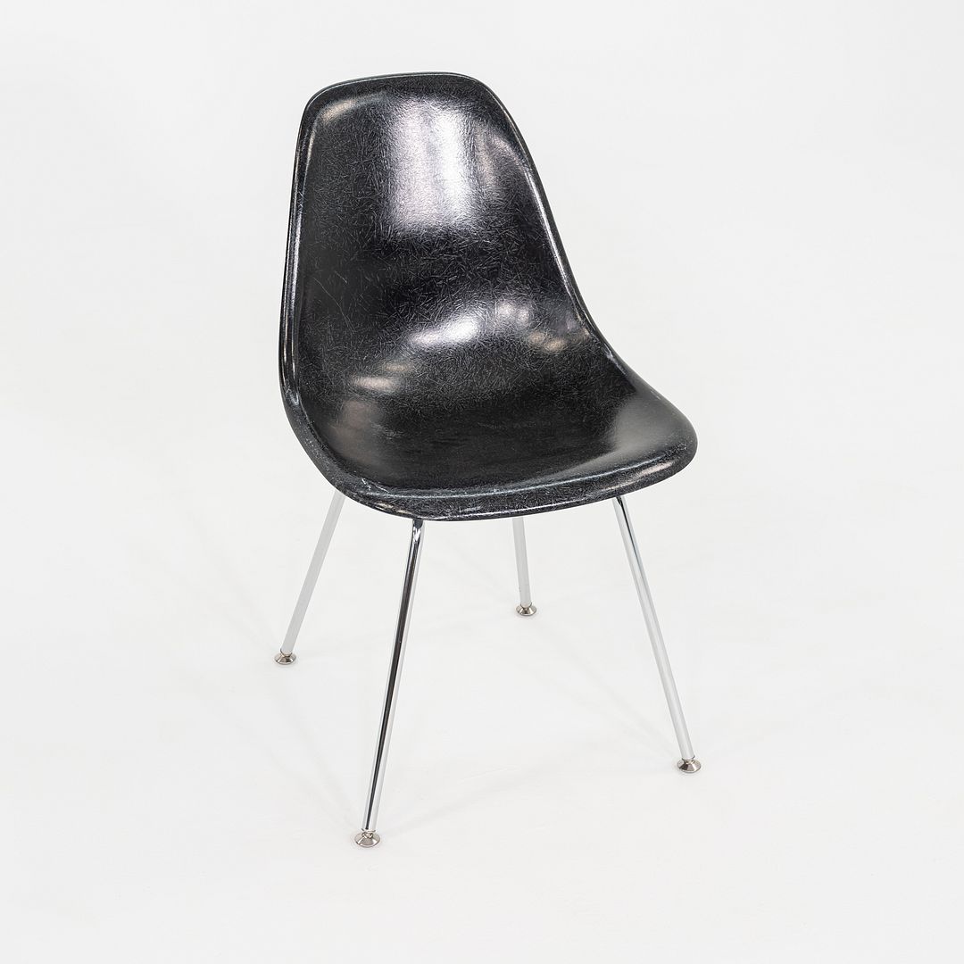 2019 Set of Six Eames Modernica Fiberglass DSX Dining Side Chairs in Black