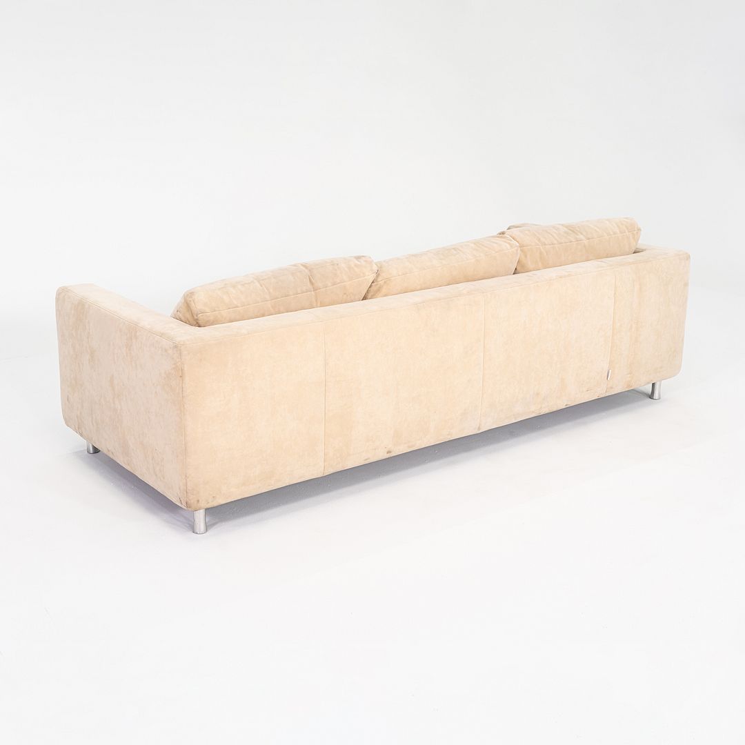 1990s Ligne Roset Tufted Three Seat Lenny Sofa Upholstered in Beige Fabric