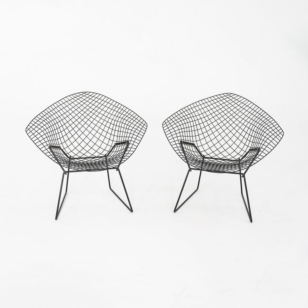 1970s Pair of Harry Bertoia for Knoll Diamond Lounge Chairs Powder Coated Steel