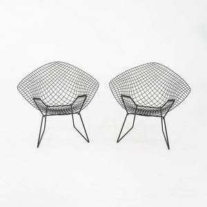 1970s Pair of Harry Bertoia for Knoll Diamond Lounge Chairs Powder Coated Steel