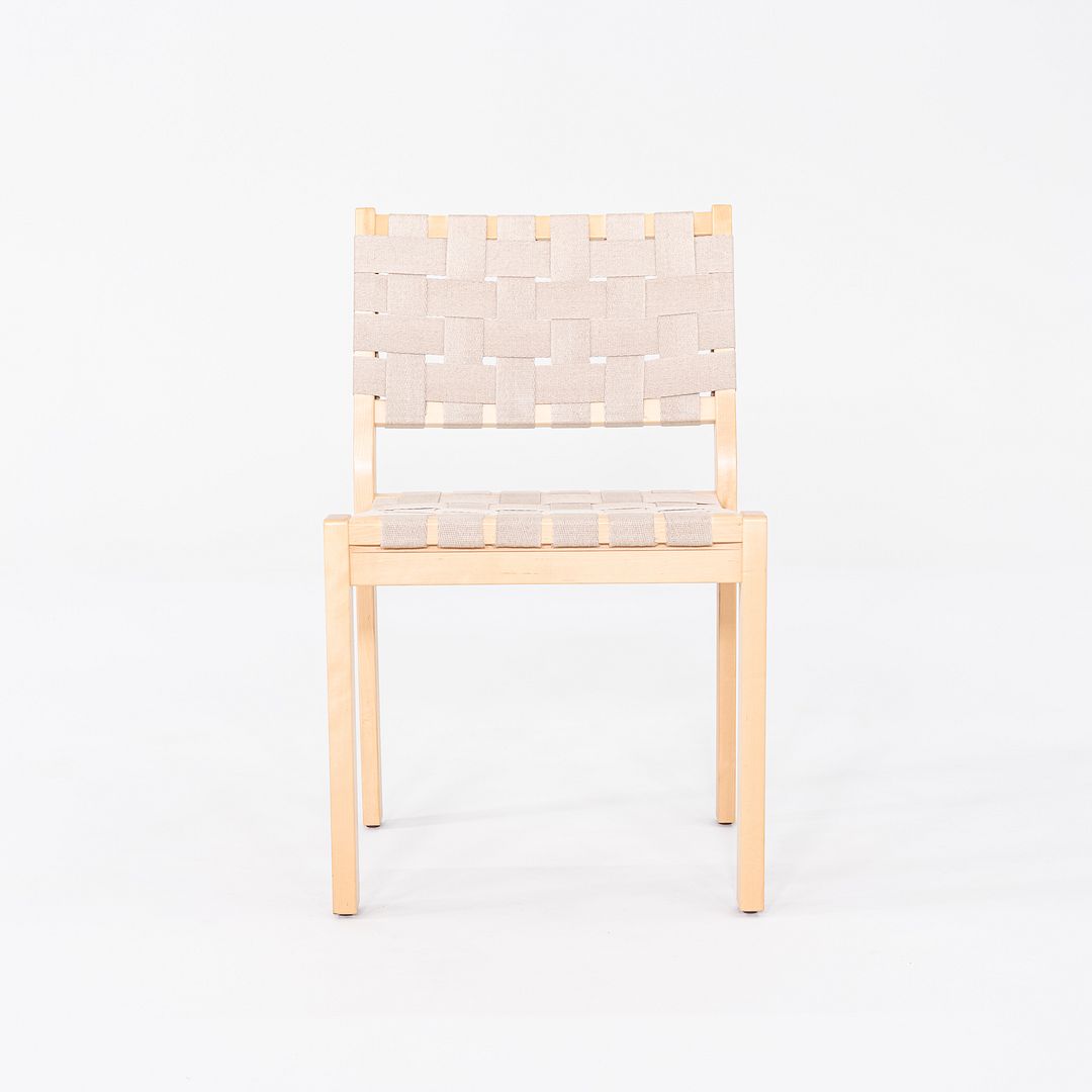 2010 Pair of Alvar & Aino Aalto for Artek 611 Stacking Dining Side Chairs Beige
