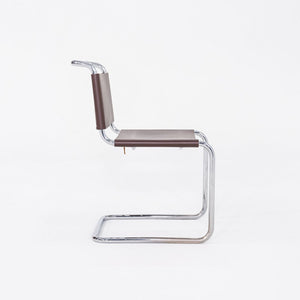 SOLD 1960s Set of Six Marcel Breuer for Knoll B33 Spoleto Dining Chairs in Brown Leather