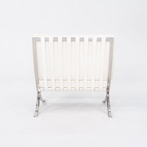 1960s Mies van der Rohe for Knoll Barcelona Lounge Chair in Sabrina White & Stainless Fully Restored