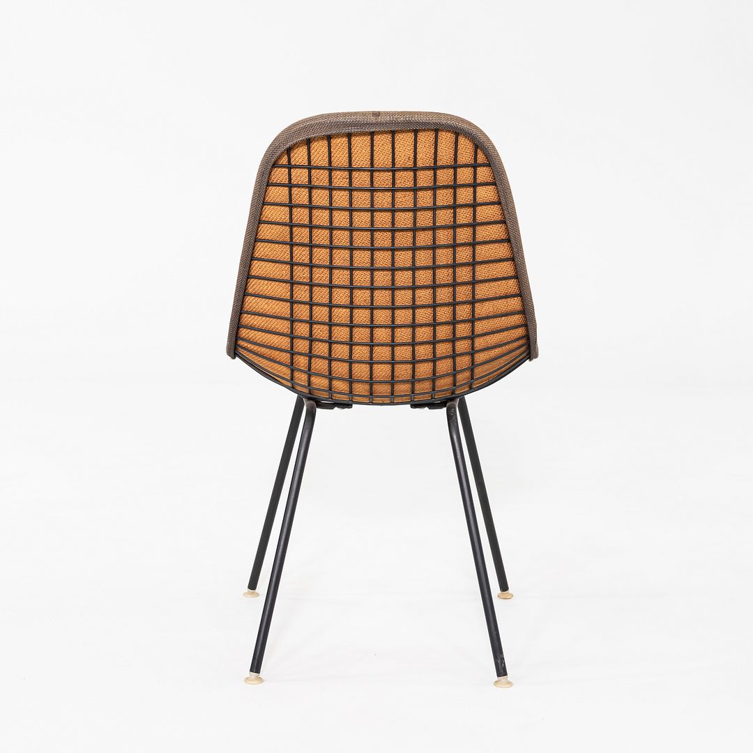 C. 1957 Set of Four Herman Miller Eames DKX-1 Dining Chairs in Wire and Fabric